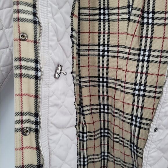 HP Miju Beige Quilted‎ Lined  zip and Snap Hooded Parka Jacket - Picture 11 of 16